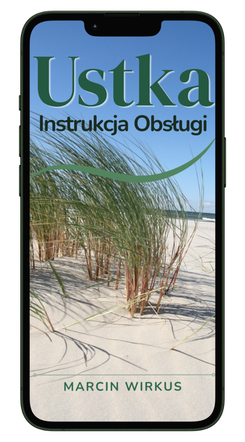 Ustka: Instrukcja Obsługi — okładka przewodnika na telefonie