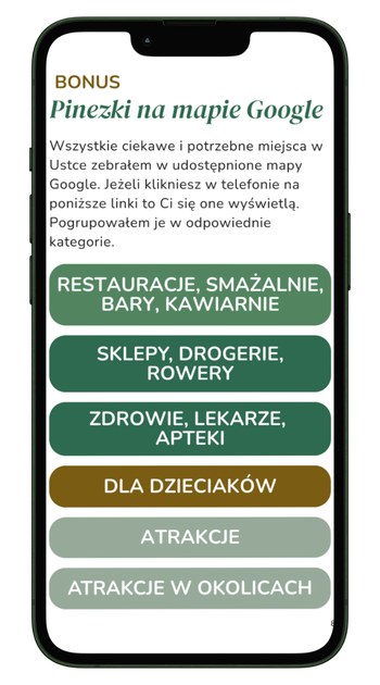 Bonus: pinezki na mapie Google z miejscami w Ustce